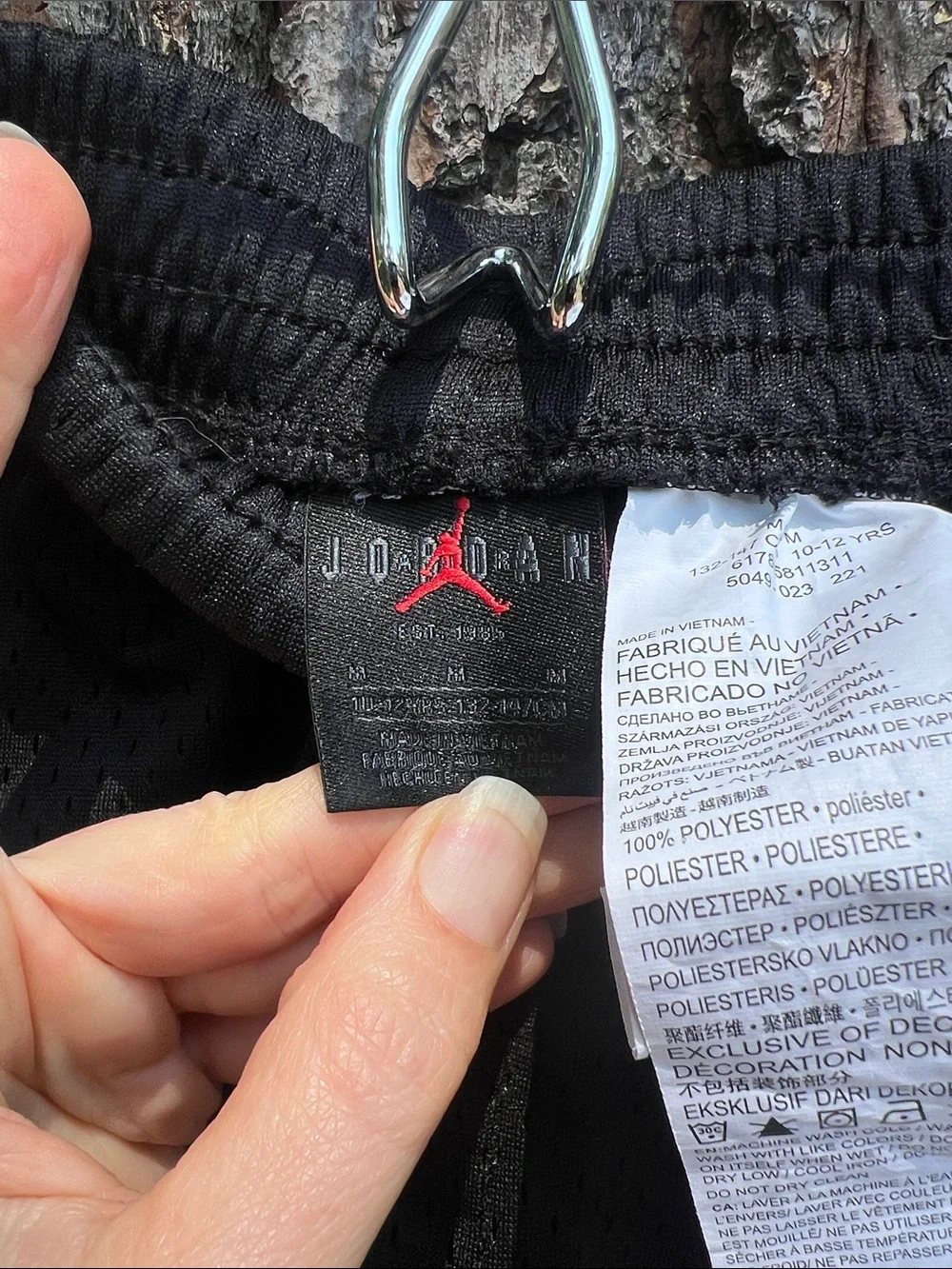 NWOT Jordan Black & White Mesh Basketball Shorts with Red Jumpman